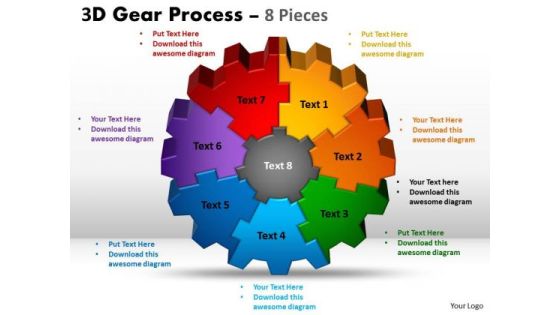 Strategic Management 3d Gear Circulal Process 8 Pieces Style Business Diagram Strategic Management 3d Gear Circulal Process 8 Pieces Style Business Diagram