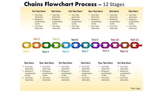 Strategic Management Chains Flowchart Process Diagram 12 Stages Business Diagram