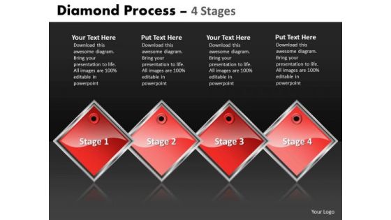 Strategic Management Diamond Process 4 Stages Sales Diagram