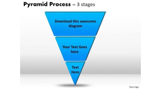 Strategic Management Inverse Pyramid With 3 Stages Strategy Diagram