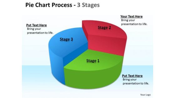 Strategic Management Pie Chart Process 3 Stages Consulting Diagram