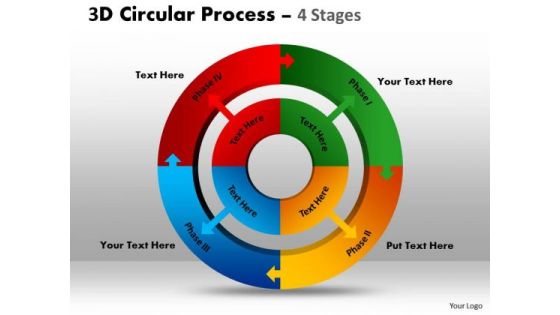 Strategy Diagram 3d Circular Process 4 Stages Business Cycle Diagram