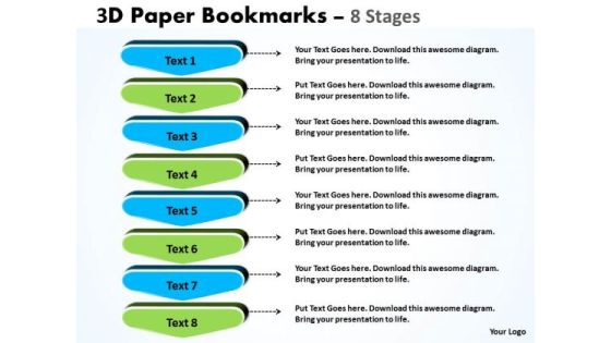 Strategy Diagram 3d Paper Bookmarks 8 Stages Marketing Diagram