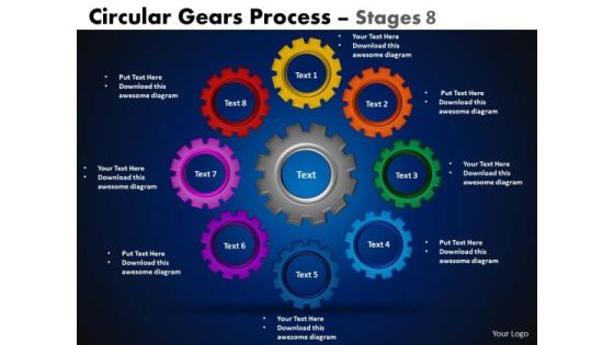 Strategy Diagram Circular Gears Flowchart Process Marketing Diagram