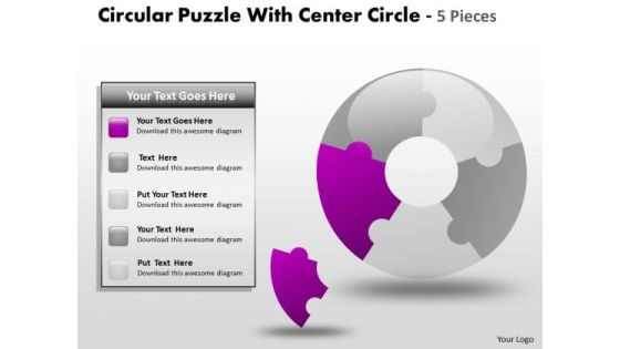 Strategy Diagram Circular Puzzle With Center Circle 5 Pieces Sales Diagram Strategy Diagram Circular Puzzle With Center Circle 5 Pieces Sales Diagram