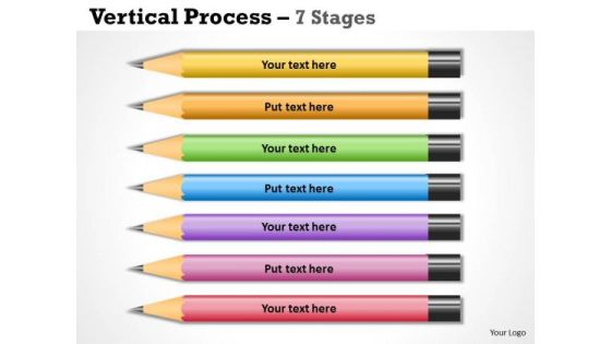 Strategy Diagram Color Pencils Vertical Process 7 Stages Marketing Diagram