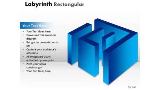 Strategy Diagram Labyrinth Rectangular Blue Modal Business Framework Model