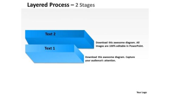 Strategy Diagram Layered Process With 2 Stages Business Diagram