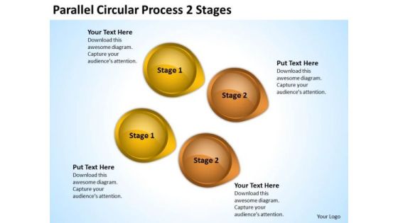Strategy Diagram Parallel Circular Process 2 Stages Business Cycle Diagram