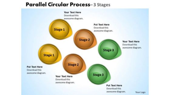 Strategy Diagram Parallel Circular Process 3 Stages Sales Diagram Strategy Diagram Parallel Circular Process 3 Stages Sales Diagram