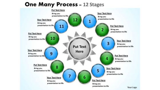 Strategy Diagram Twelve One Many Process Stages 11
