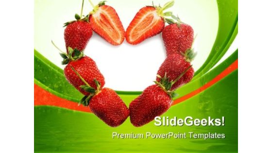 Strawberries Heart Food PowerPoint Templates And PowerPoint Backgrounds 0811 Strawberries Heart Food PowerPoint Templates And PowerPoint Backgrounds 0811