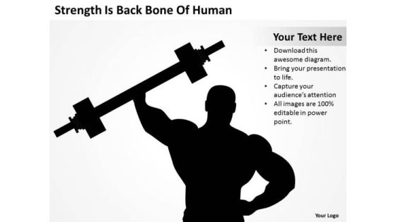 Strength Is Back Bone Of Human Ppt How To Write Business Plan For PowerPoint Templates
