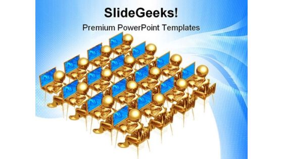 Students With Laptop Education PowerPoint Themes And PowerPoint Slides 0711