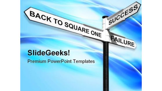 Success And Failure Signpost Metaphor PowerPoint Themes And PowerPoint Slides 0811