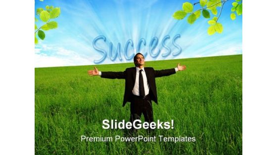 Success Man Business PowerPoint Background And Template 1210 Success Man Business PowerPoint Background And Template 1210