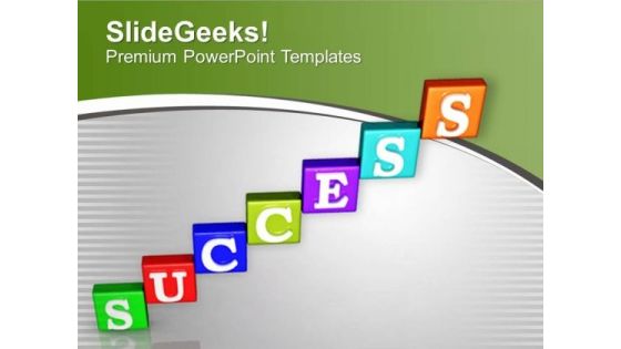 Success Stairs Business Growth PowerPoint Templates Ppt Backgrounds For Slides 0313