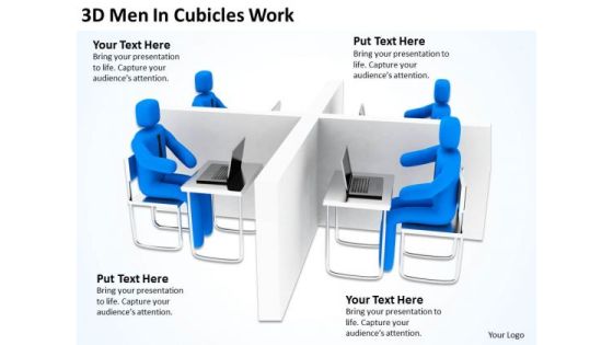 Successful Business Men 3d Cubicles Work PowerPoint Slides Successful Business Men 3d Cubicles Work PowerPoint Slides