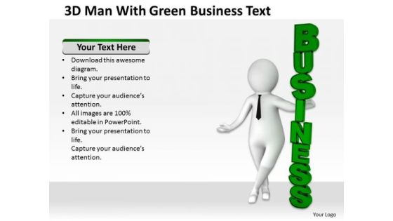 Successful Business Men With Green New PowerPoint Presentation Text Templates