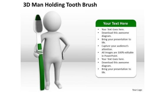Successful Business People 3d Man Holding Tooth Brush PowerPoint Slides Successful Business People 3d Man Holding Tooth Brush PowerPoint Slides
