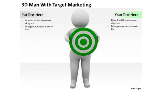Successful Business People 3d Man With Target Marketing PowerPoint Slides Successful Business People 3d Man With Target Marketing PowerPoint Slides