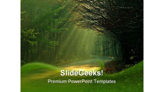 Sunbeams Nature PowerPoint Template 0610 Sunbeams Nature PowerPoint Template 0610