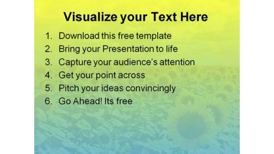 Beautiful Sunflower PowerPoint Template with Rainbow Beautiful Sunflower PowerPoint Template with Rainbow