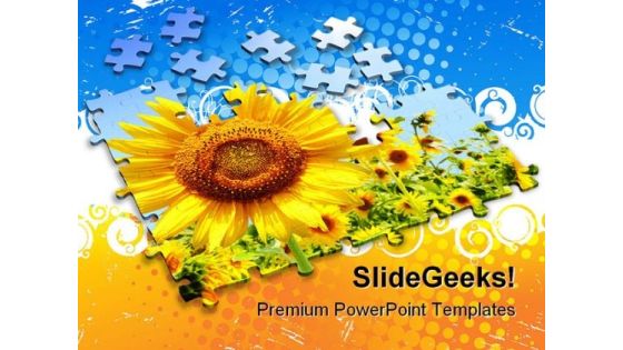Sunflower Puzzle Background Beauty PowerPoint Themes And PowerPoint Slides 0411 Sunflower Puzzle Background Beauty PowerPoint Themes And PowerPoint Slides 0411