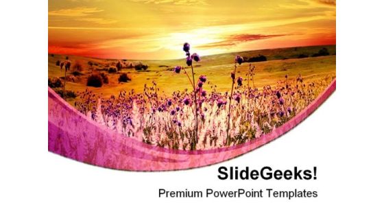 Sunset In Field Nature PowerPoint Templates And PowerPoint Backgrounds 0311 Sunset In Field Nature PowerPoint Templates And PowerPoint Backgrounds 0311