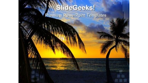 Sunset In Indian Ocean Beauty PowerPoint Templates And PowerPoint Backgrounds 0211
