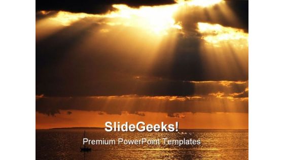 Sunset Nature PowerPoint Template 1110 Sunset Nature PowerPoint Template 1110
