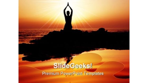 Sunset Yoga Exercise Health PowerPoint Themes And PowerPoint Slides 0611 Sunset Yoga Exercise Health PowerPoint Themes And PowerPoint Slides 0611