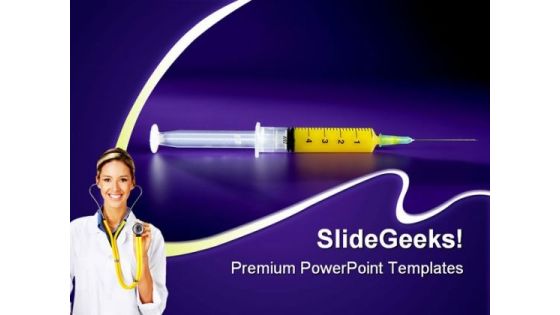 Syringe With Needle Medical PowerPoint Themes And PowerPoint Slides 0211 Syringe With Needle Medical PowerPoint Themes And PowerPoint Slides 0211