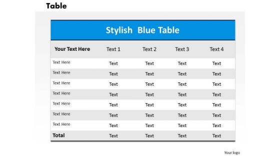 Table PowerPoint Presentation Template Table PowerPoint Presentation Template