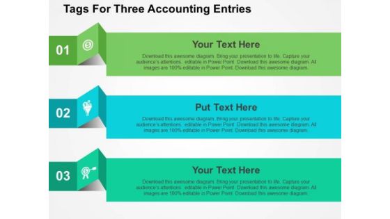 Tags For Three Accounting Entries PowerPoint Template Tags For Three Accounting Entries PowerPoint Template