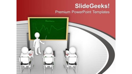 Teacher With Students Education Theme PowerPoint Templates Ppt Backgrounds For Slides 0613