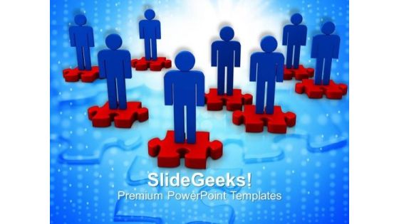 Team Of 3d Men On Puzzle Pieces PowerPoint Templates Ppt Backgrounds For Slides 0113 Team Of 3d Men On Puzzle Pieces PowerPoint Templates Ppt Backgrounds For Slides 0113