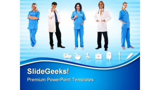 Team Of Doctors Hospitality PowerPoint Themes And PowerPoint Slides 0811