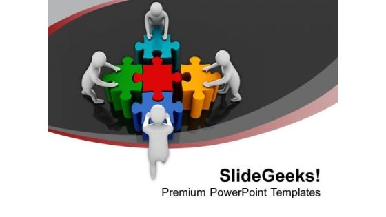 Team Pushing Colorful Puzzles Teamwork PowerPoint Templates Ppt Backgrounds For Slides 0213 Team Pushing Colorful Puzzles Teamwork PowerPoint Templates Ppt Backgrounds For Slides 0213