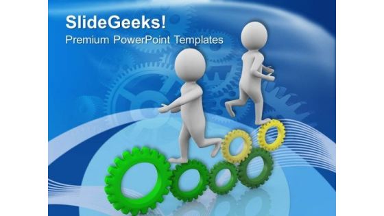 Teamwork Concept To Develop Business Efficiency PowerPoint Templates Ppt Backgrounds For Slides 0513