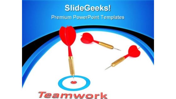 Teamwork Concept With Dart Business PowerPoint Themes And PowerPoint Slides 0811