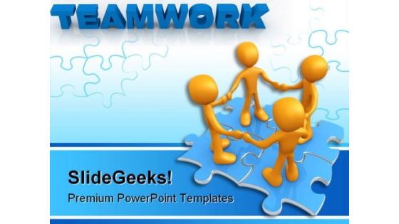 Teamwork Puzzle Business PowerPoint Template 0610