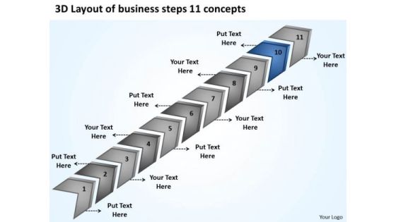 Templates Download Steps 11 Concepts Starting Business Plan PowerPoint