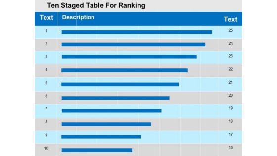Ten Staged Table For Ranking PowerPoint Template Ten Staged Table For Ranking PowerPoint Template