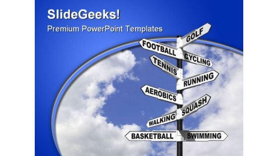 Ten Ways To Exercise Sports PowerPoint Templates And PowerPoint Backgrounds 0911