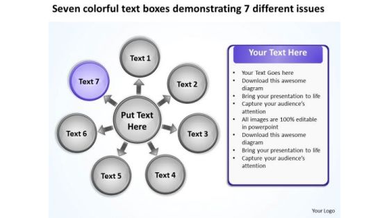 Text Boxes Demonstrating 7 Different Issues Circular Flow Diagram PowerPoint Templates Text Boxes Demonstrating 7 Different Issues Circular Flow Diagram PowerPoint Templates