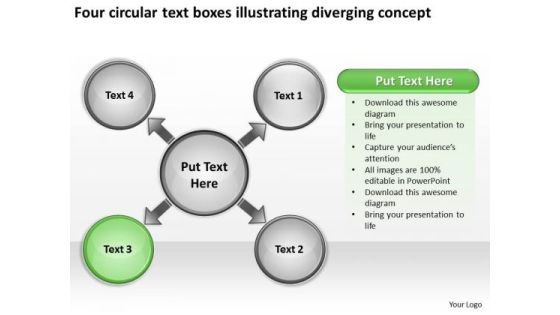 Text Boxes Illustrating Diverging Concept Chart Circular Flow Spoke Diagram PowerPoint Slides Text Boxes Illustrating Diverging Concept Chart Circular Flow Spoke Diagram PowerPoint Slides