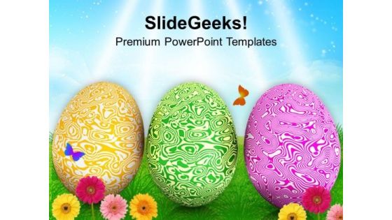 Textured Easter Eggs With Garden Theme PowerPoint Templates Ppt Backgrounds For Slides 0313 Textured Easter Eggs With Garden Theme PowerPoint Templates Ppt Backgrounds For Slides 0313