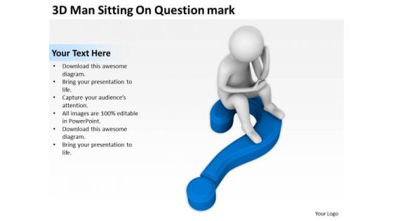 The Business People 3d Man Sitting On Question Mark PowerPoint Slides The Business People 3d Man Sitting On Question Mark PowerPoint Slides
