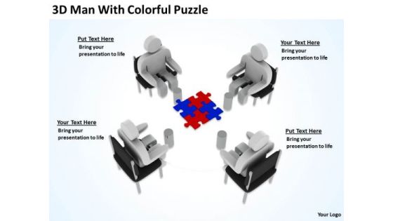 The Business People 3d Man With Colorful Puzzle PowerPoint Slides The Business People 3d Man With Colorful Puzzle PowerPoint Slides